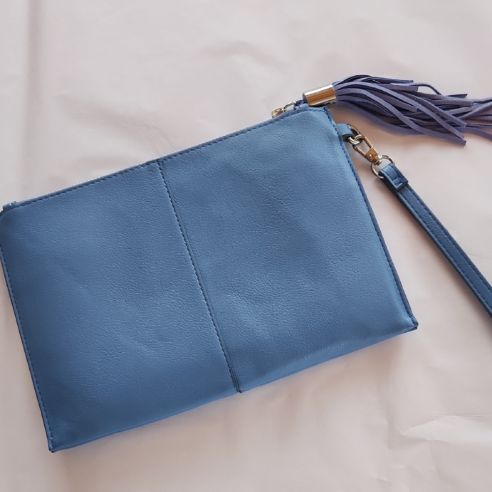 INC International Concepts Chic Blue Clutch/Wristlet with Tassel